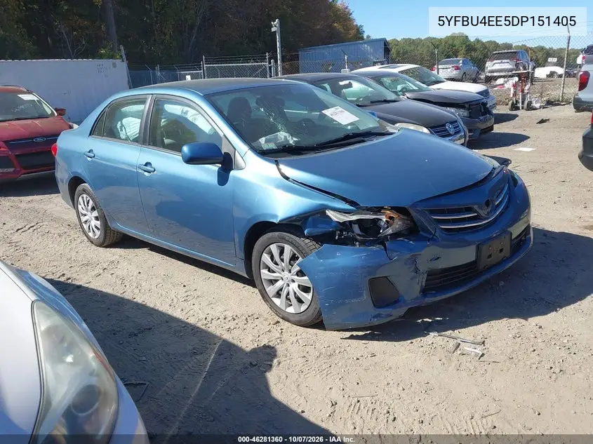 TOYOTA COROLLA 2013, VIN 5YFBU4EE5DP151405