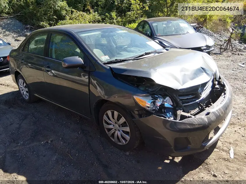 TOYOTA COROLLA 2013, VIN 2T1BU4EE2DC064674