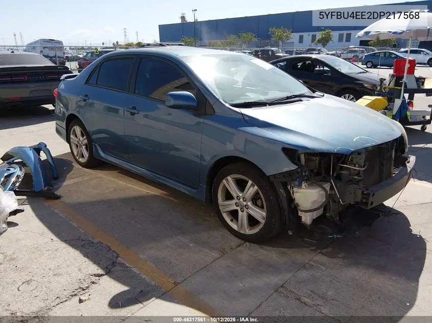 TOYOTA COROLLA 2013, VIN 5YFBU4EE2DP217568