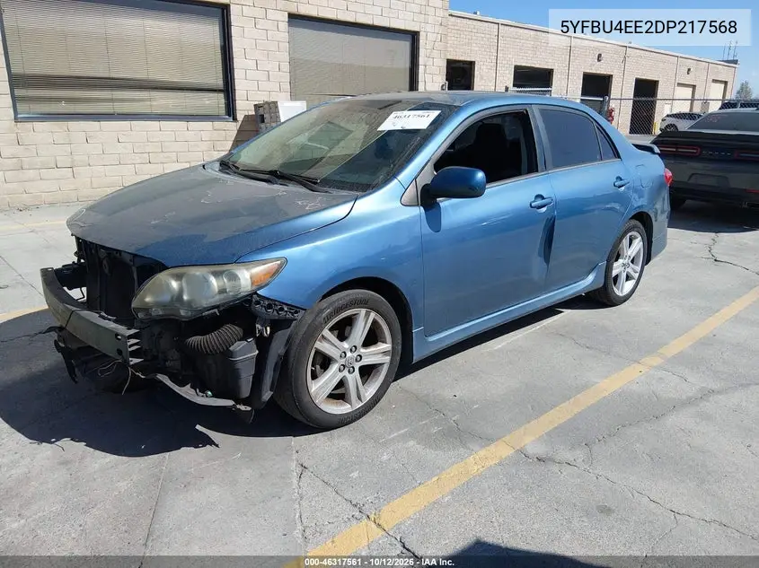 2013 TOYOTA COROLLA VIN 5YFBU4EE2DP217568 — фото 2