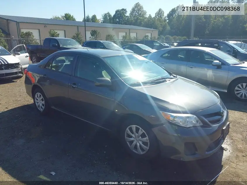TOYOTA COROLLA 2013, VIN 2T1BU4EE0DC098368