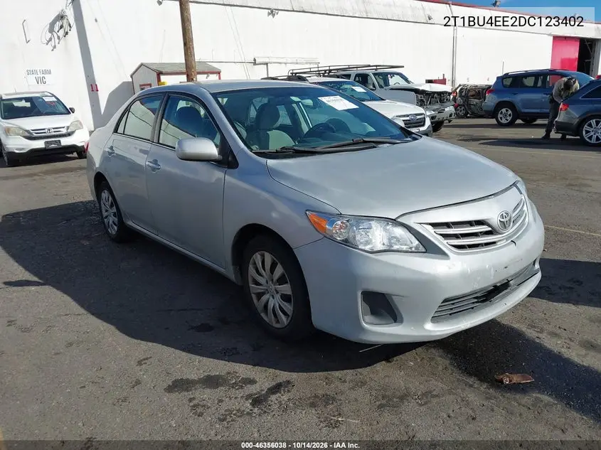 TOYOTA COROLLA 2013, VIN 2T1BU4EE2DC123402
