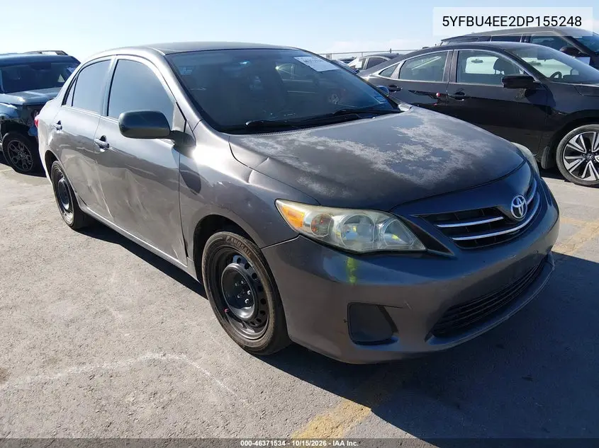 TOYOTA COROLLA 2013, VIN 5YFBU4EE2DP155248