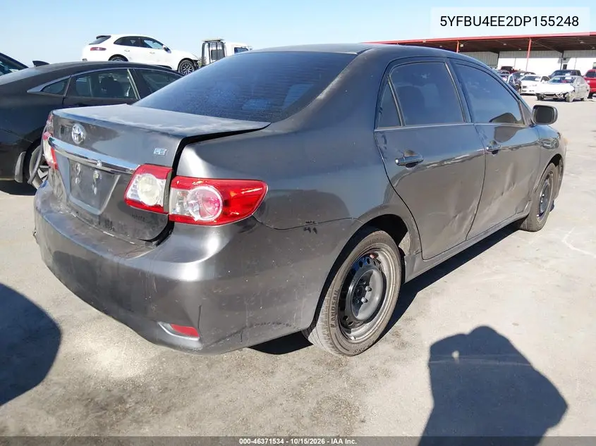 2013 TOYOTA COROLLA VIN 5YFBU4EE2DP155248 — фото 4