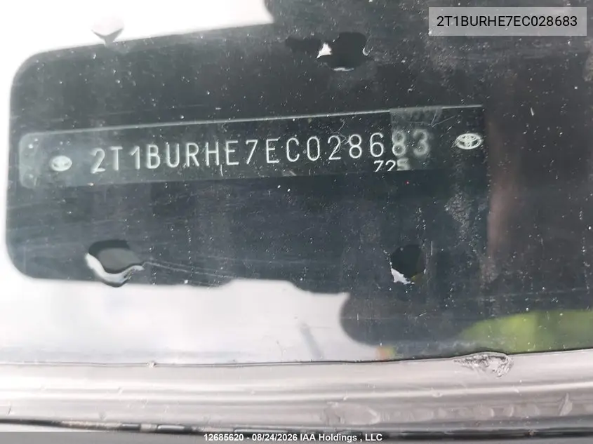 2014 TOYOTA COROLLA VIN 2T1BURHE7EC028683 — фото 17