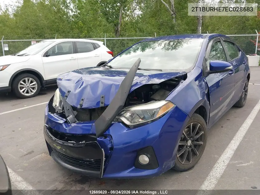 2014 TOYOTA COROLLA VIN 2T1BURHE7EC028683 — фото 2