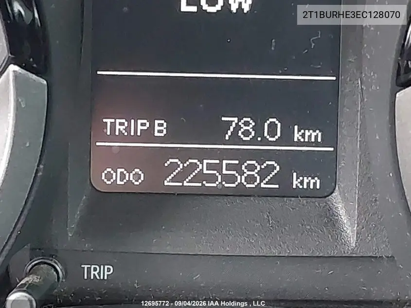 2014 TOYOTA COROLLA VIN 2T1BURHE3EC128070 — фото 15
