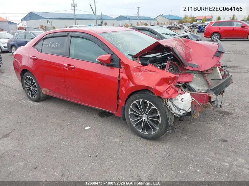 TOYOTA COROLLA 2014, VIN 2T1BURHE2EC064166