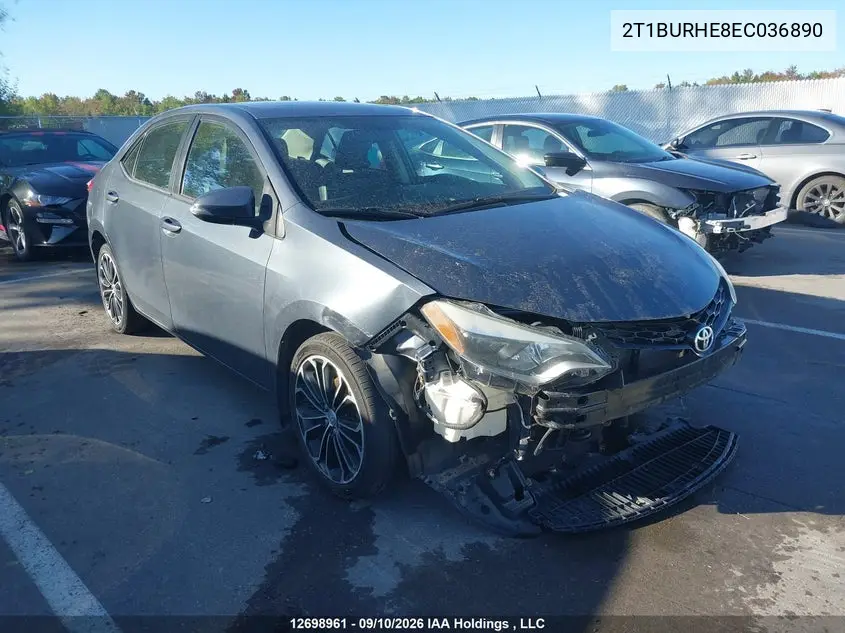 TOYOTA COROLLA 2014, VIN 2T1BURHE8EC036890