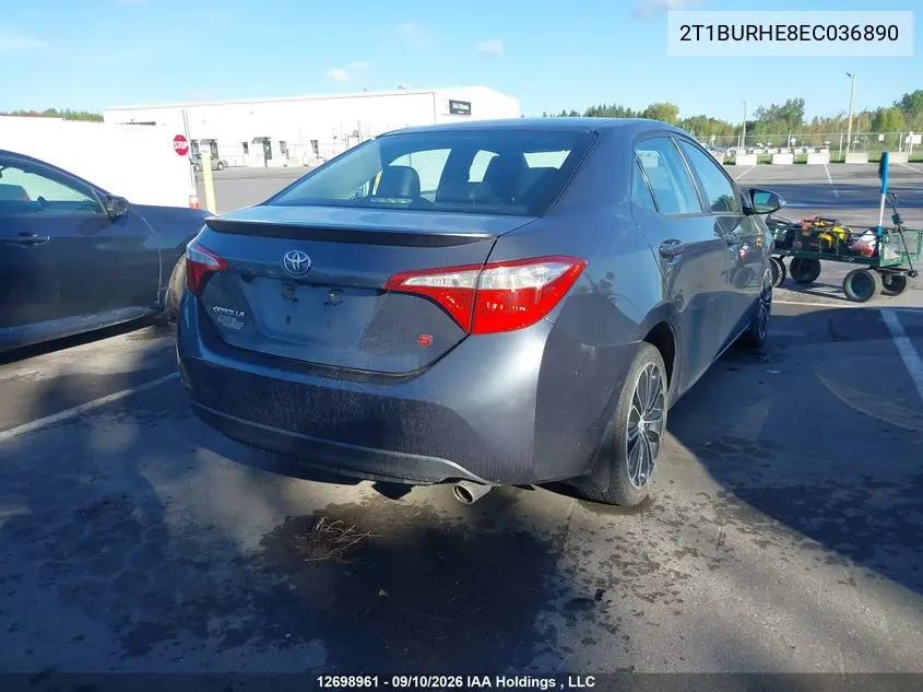 2014 TOYOTA COROLLA VIN 2T1BURHE8EC036890 — фото 4
