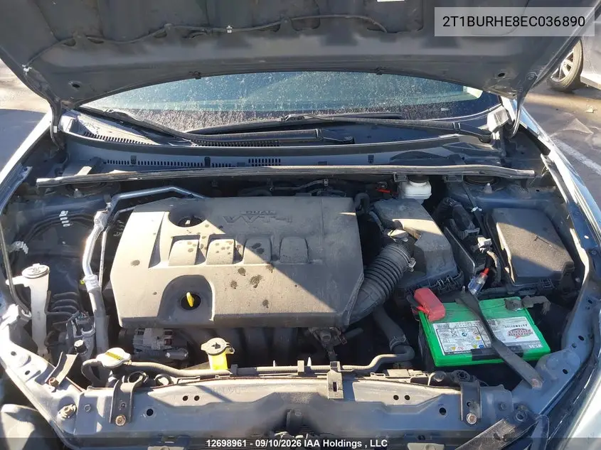 2014 TOYOTA COROLLA VIN 2T1BURHE8EC036890 — фото 9