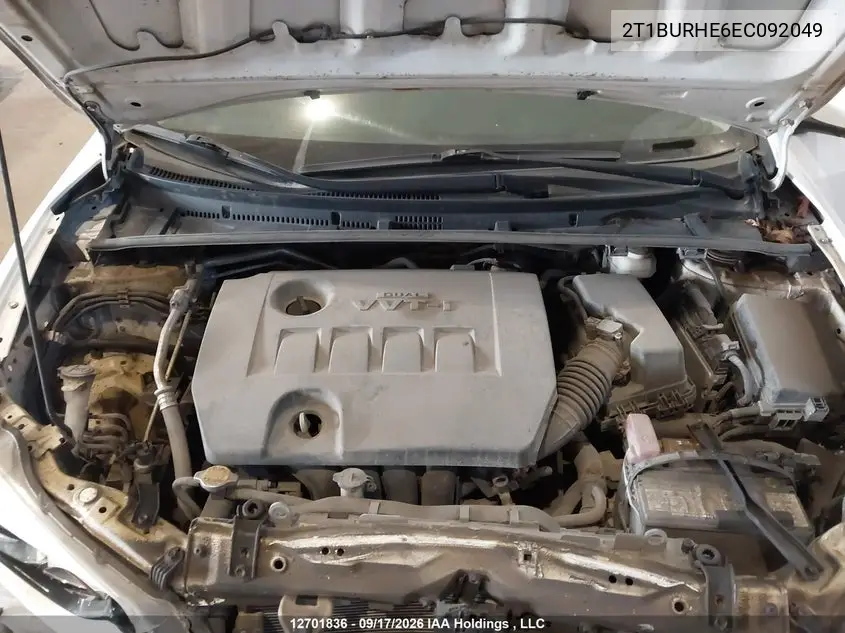 2014 TOYOTA COROLLA VIN 2T1BURHE6EC092049 — фото 10