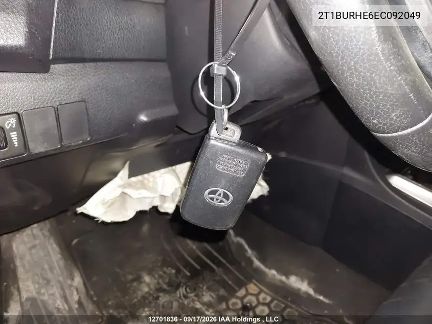 2014 TOYOTA COROLLA VIN 2T1BURHE6EC092049 — фото 11
