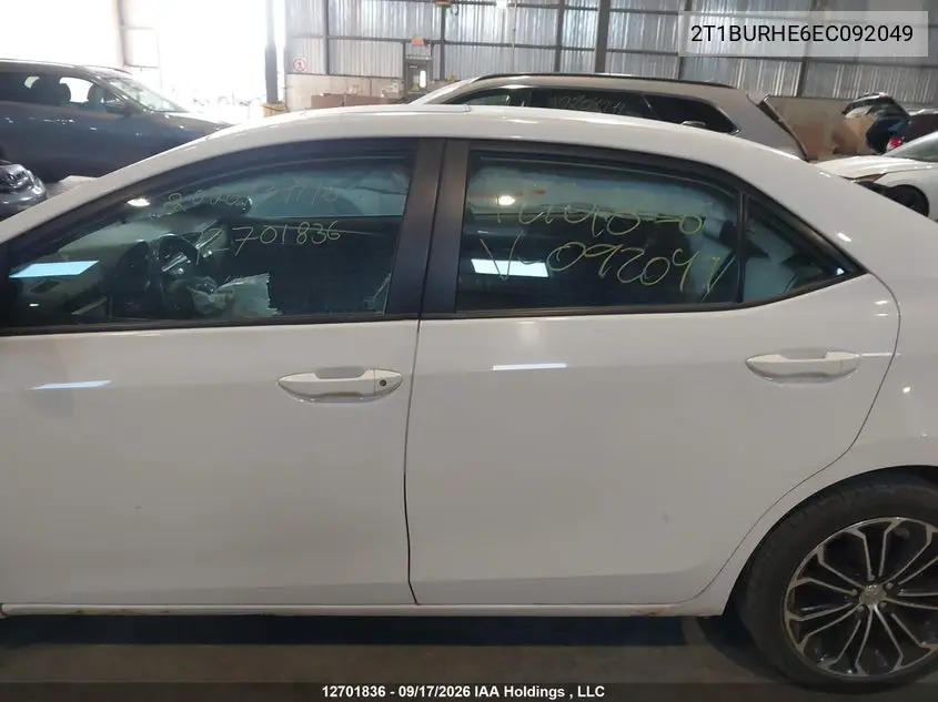 2014 TOYOTA COROLLA VIN 2T1BURHE6EC092049 — фото 14