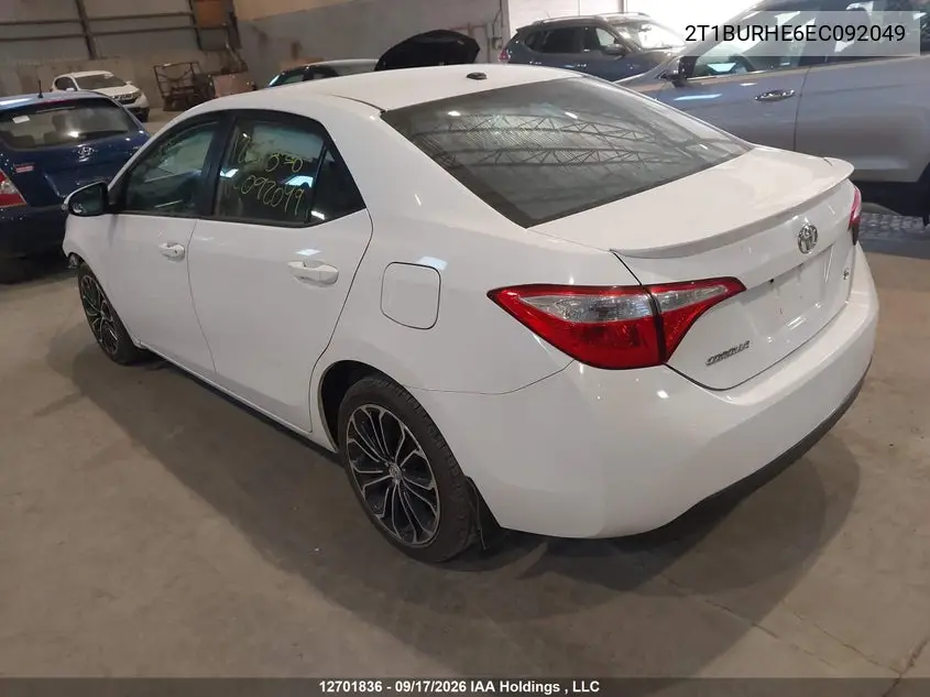 2014 TOYOTA COROLLA VIN 2T1BURHE6EC092049 — фото 3