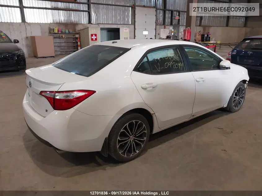 2014 TOYOTA COROLLA VIN 2T1BURHE6EC092049 — фото 4