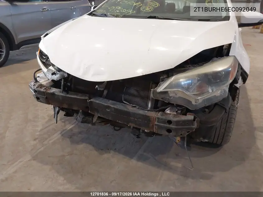 2014 TOYOTA COROLLA VIN 2T1BURHE6EC092049 — фото 6