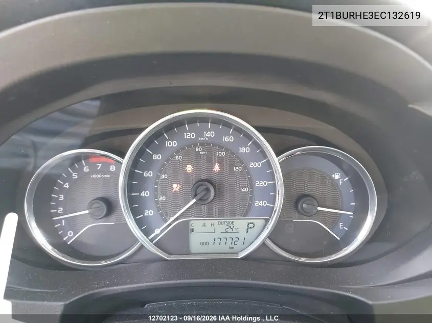 2014 TOYOTA COROLLA VIN 2T1BURHE3EC132619 — фото 7