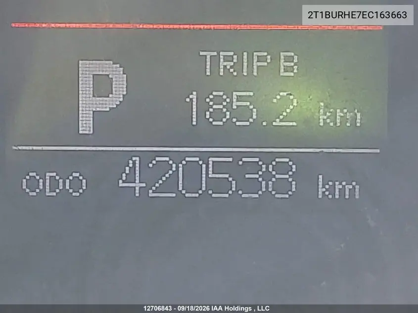 2014 TOYOTA COROLLA VIN 2T1BURHE7EC163663 — фото 15