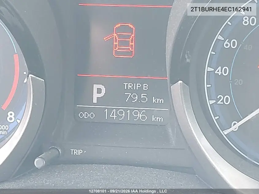 2014 TOYOTA COROLLA VIN 2T1BURHE4EC162941 — фото 15