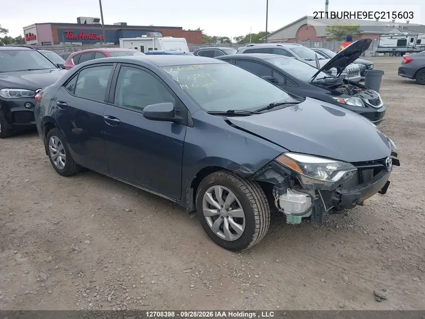 TOYOTA COROLLA 2014, VIN 2T1BURHE9EC215603