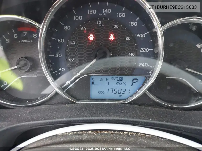 2014 TOYOTA COROLLA VIN 2T1BURHE9EC215603 — фото 15