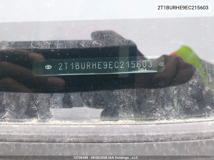 2014 TOYOTA COROLLA VIN 2T1BURHE9EC215603 — фото 19