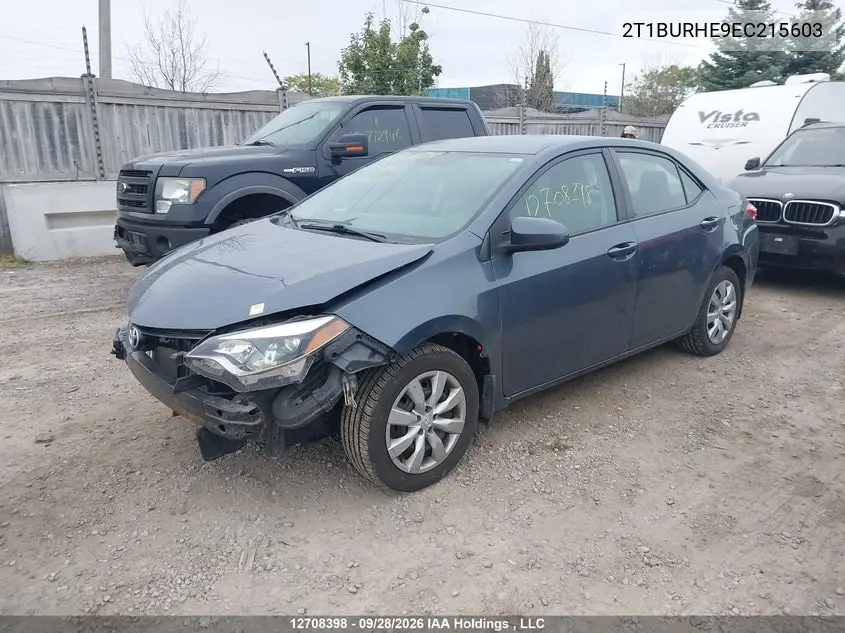 2014 TOYOTA COROLLA VIN 2T1BURHE9EC215603 — фото 2