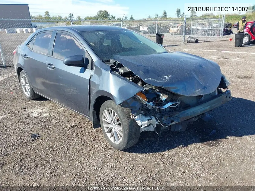 TOYOTA COROLLA 2014, VIN 2T1BURHE3EC114007