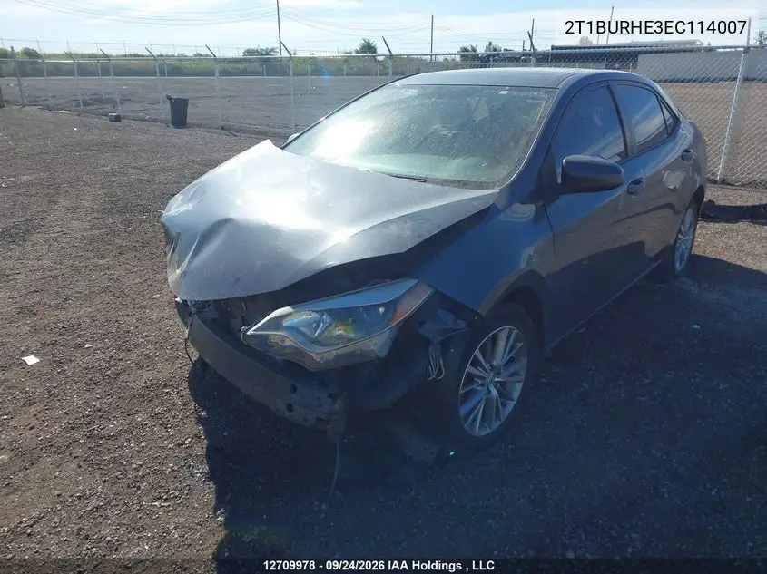 2014 TOYOTA COROLLA VIN 2T1BURHE3EC114007 — фото 2