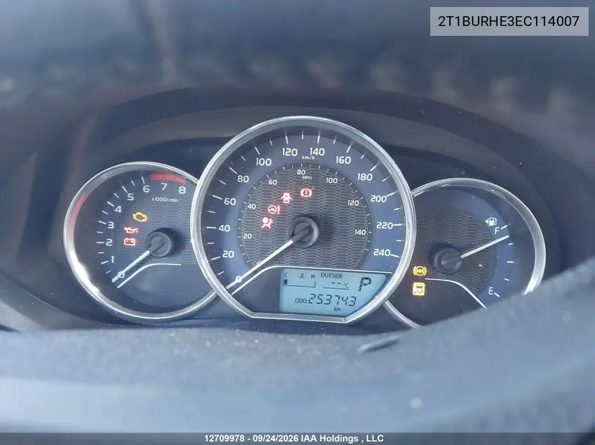 2014 TOYOTA COROLLA VIN 2T1BURHE3EC114007 — фото 7