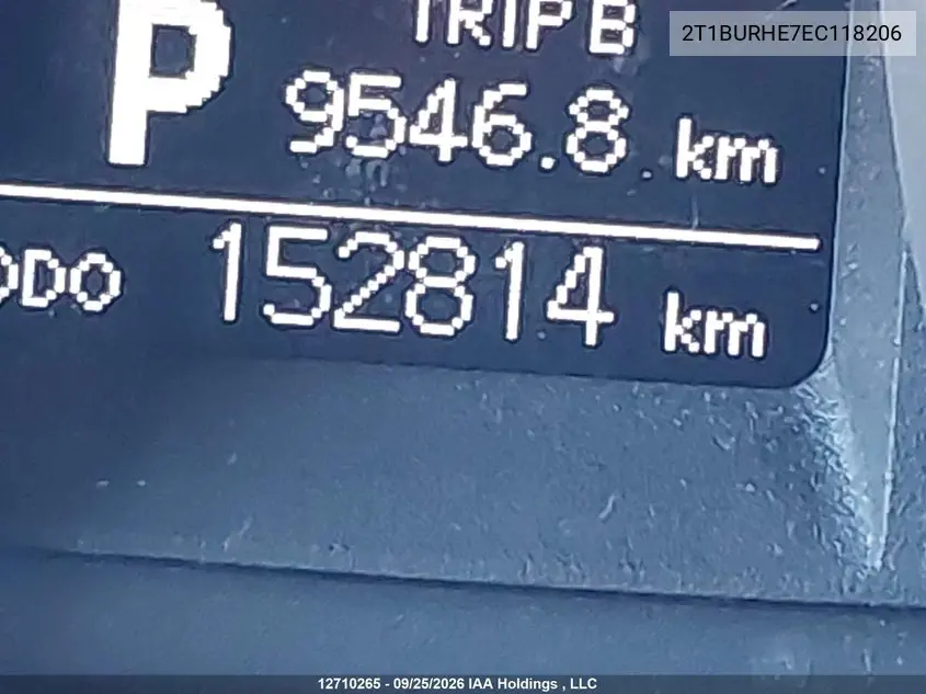 2014 TOYOTA COROLLA VIN 2T1BURHE7EC118206 — фото 15