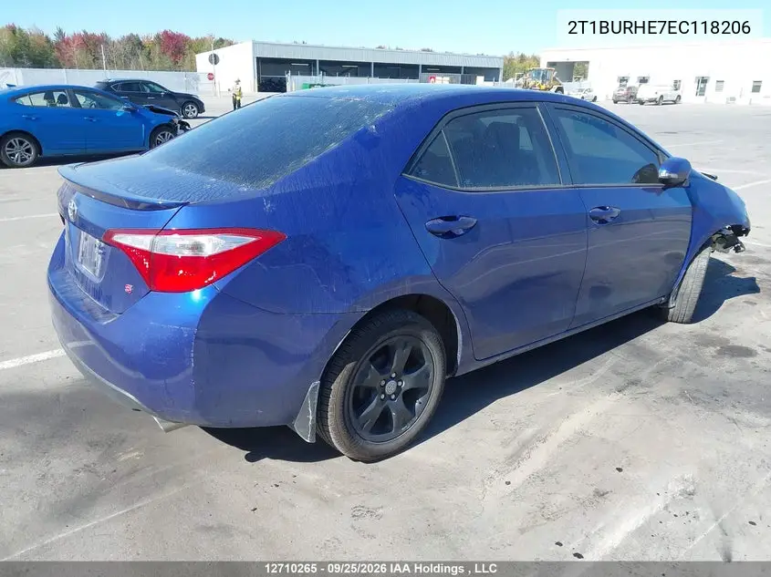 2014 TOYOTA COROLLA VIN 2T1BURHE7EC118206 — фото 4