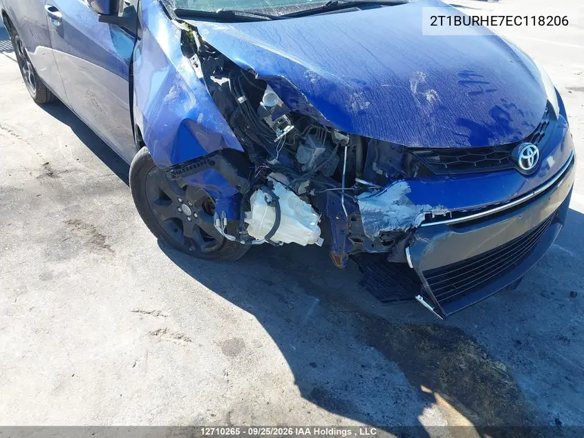 2014 TOYOTA COROLLA VIN 2T1BURHE7EC118206 — фото 6