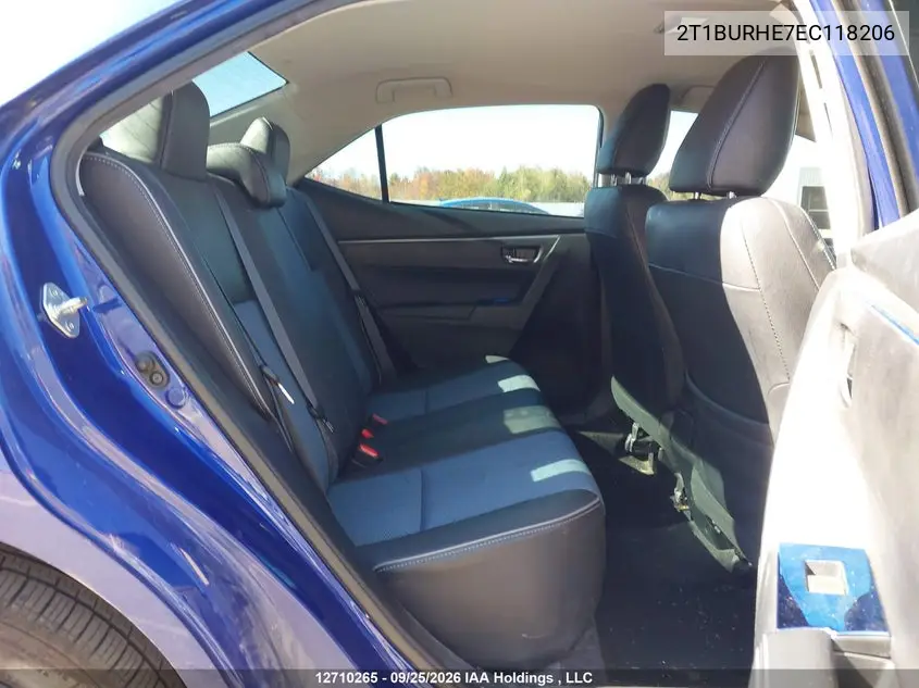2014 TOYOTA COROLLA VIN 2T1BURHE7EC118206 — фото 8