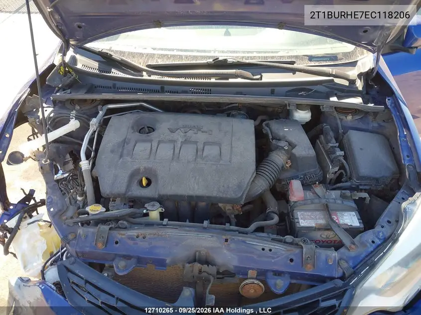2014 TOYOTA COROLLA VIN 2T1BURHE7EC118206 — фото 9
