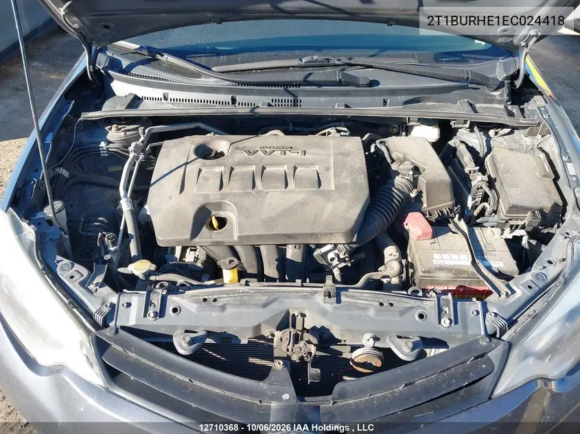 2014 TOYOTA COROLLA VIN 2T1BURHE1EC024418 — фото 10