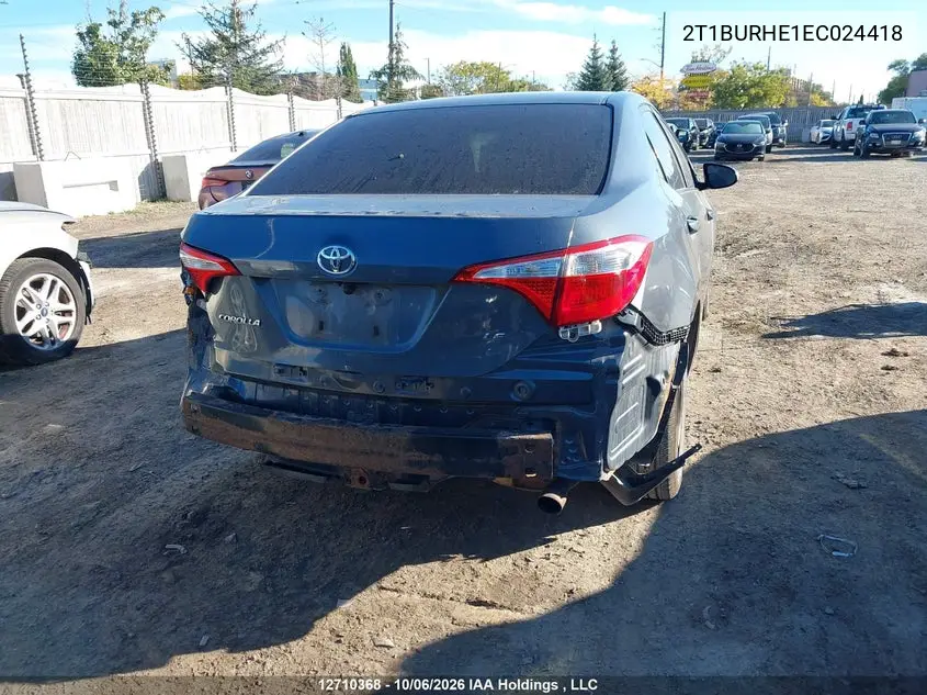 2014 TOYOTA COROLLA VIN 2T1BURHE1EC024418 — фото 17