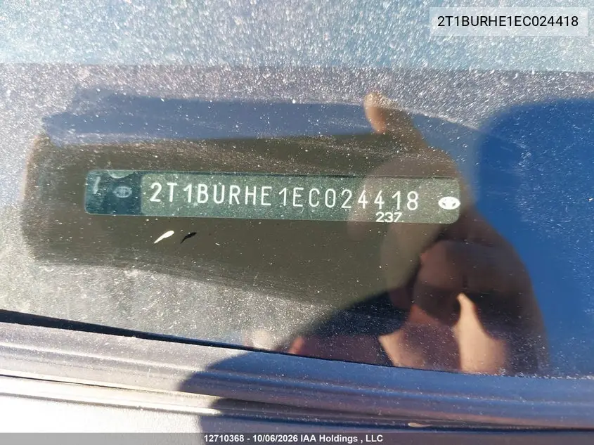 2014 TOYOTA COROLLA VIN 2T1BURHE1EC024418 — фото 18