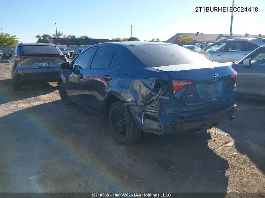 2014 TOYOTA COROLLA VIN 2T1BURHE1EC024418 — фото 3