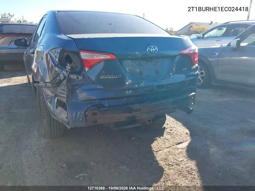 2014 TOYOTA COROLLA VIN 2T1BURHE1EC024418 — фото 6