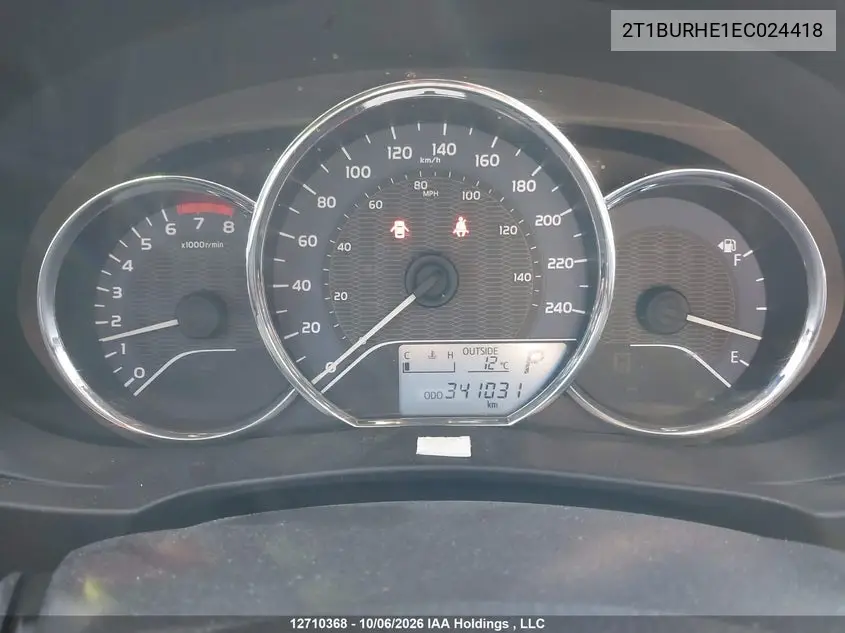 2014 TOYOTA COROLLA VIN 2T1BURHE1EC024418 — фото 7