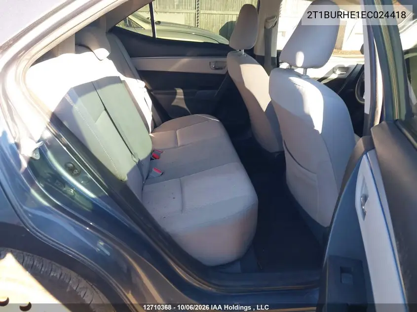 2014 TOYOTA COROLLA VIN 2T1BURHE1EC024418 — фото 8