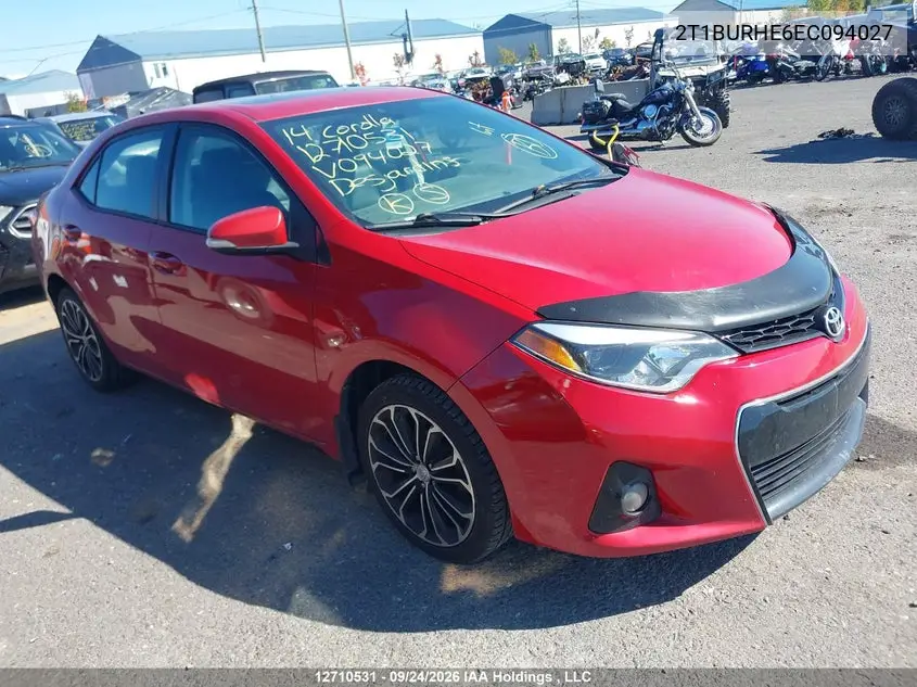 TOYOTA COROLLA 2014, VIN 2T1BURHE6EC094027