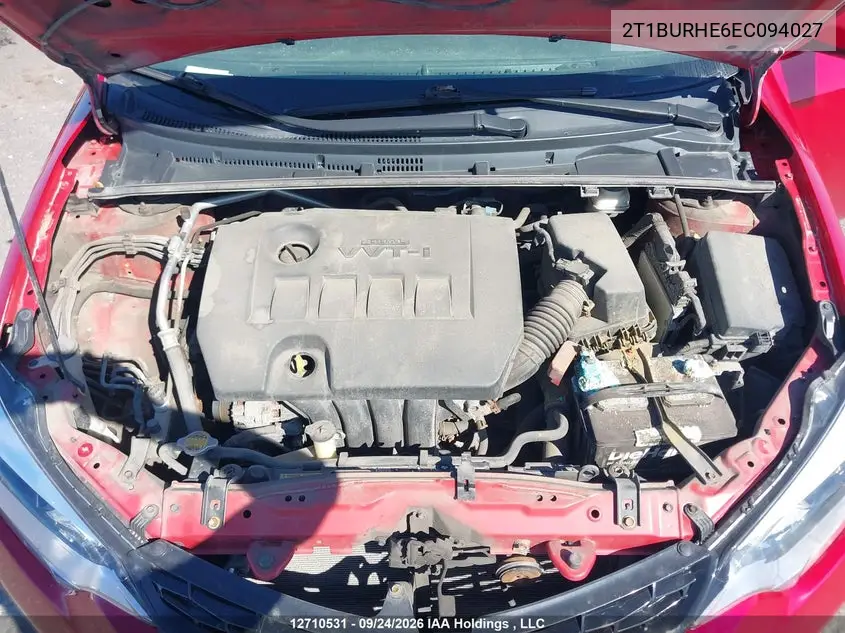 2014 TOYOTA COROLLA VIN 2T1BURHE6EC094027 — фото 10