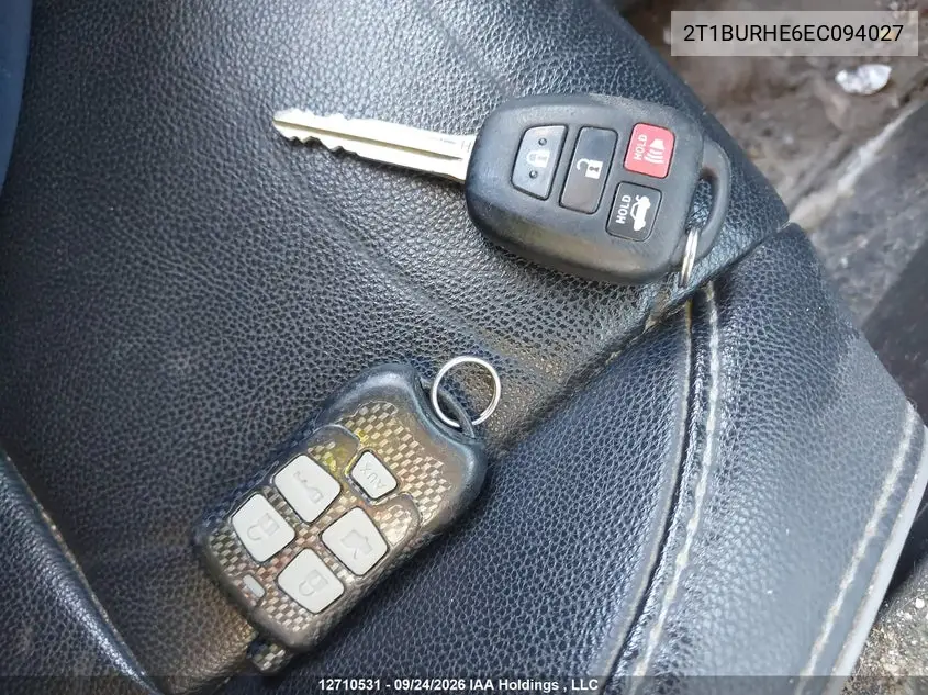 2014 TOYOTA COROLLA VIN 2T1BURHE6EC094027 — фото 11