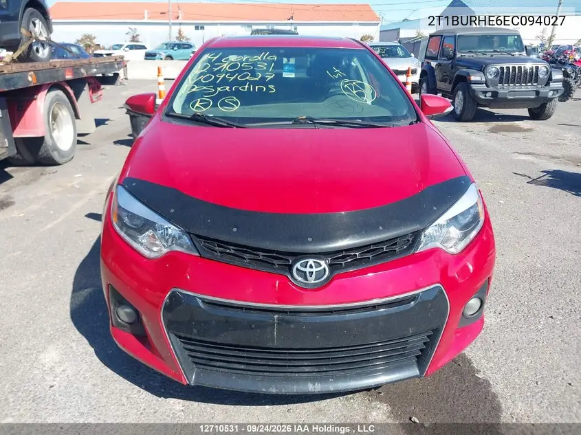 2014 TOYOTA COROLLA VIN 2T1BURHE6EC094027 — фото 12