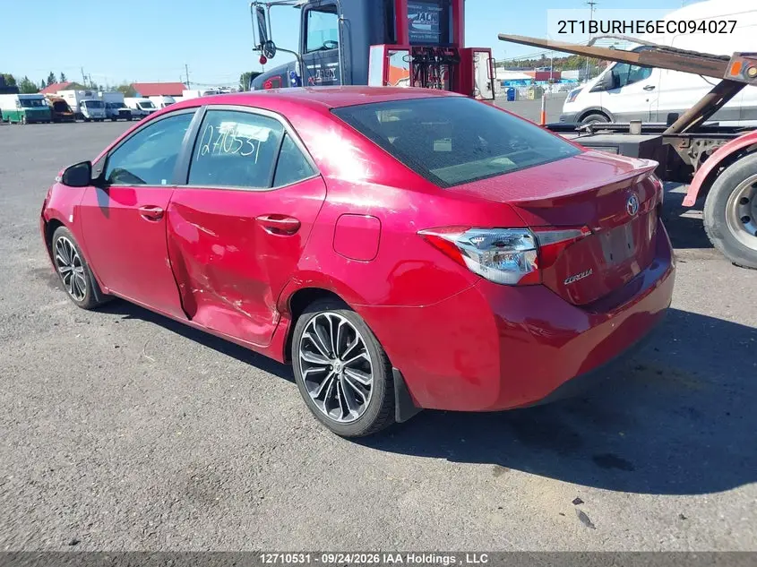 2014 TOYOTA COROLLA VIN 2T1BURHE6EC094027 — фото 3