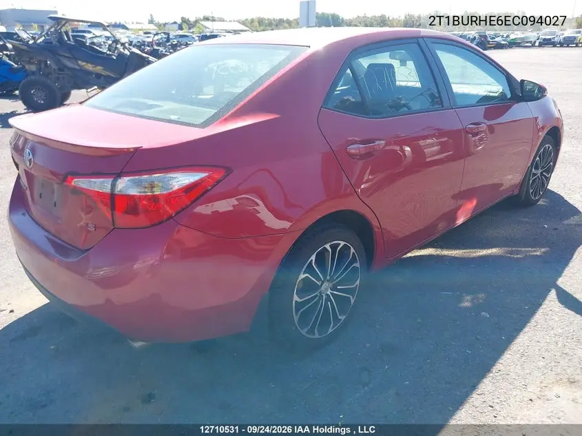2014 TOYOTA COROLLA VIN 2T1BURHE6EC094027 — фото 4