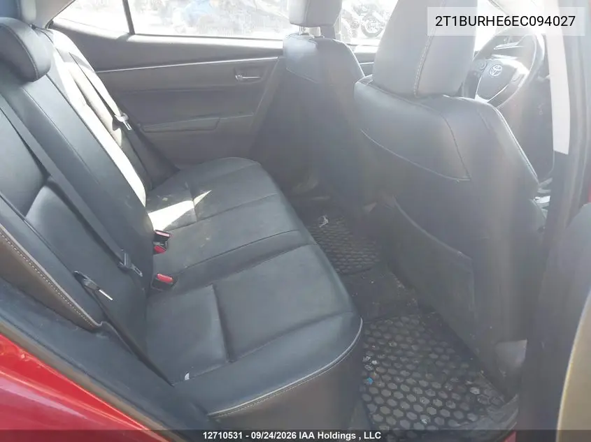 2014 TOYOTA COROLLA VIN 2T1BURHE6EC094027 — фото 8
